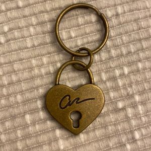 American Rag Heart Lock Keychain Accessory Bronze
